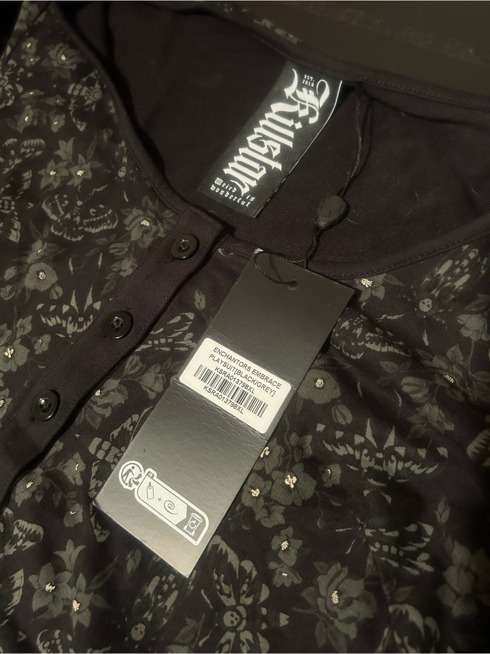 Killstar floral moth romper XL new - Picture 3 of 7